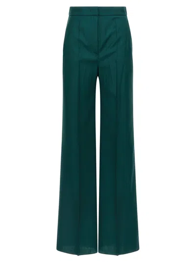 Max Mara Fernet Wide Leg Wool Pants In Green