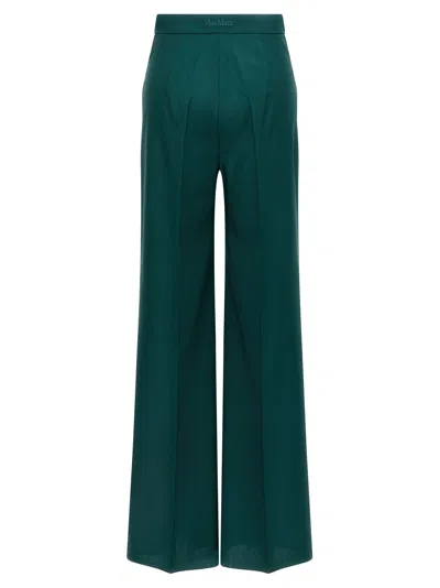 Max Mara Fernet Wide Leg Wool Pants In Green