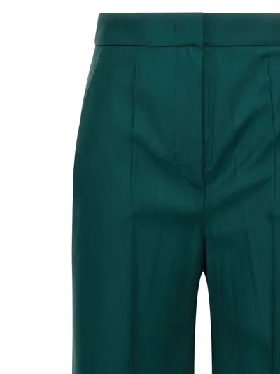 Max Mara Fernet Wide Leg Wool Pants In Green