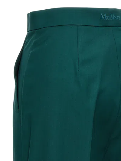 Max Mara Fernet Wide Leg Wool Pants In Green