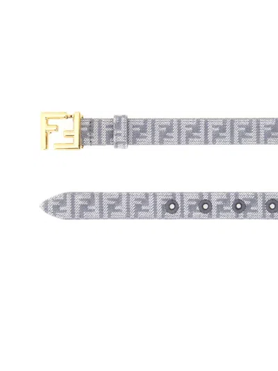 Fendi Monogram Pattern Belt With Gold-tone Hardware