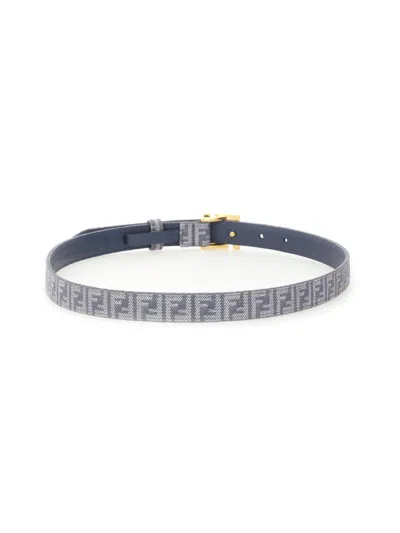 Fendi Monogram Pattern Belt With Gold-tone Hardware