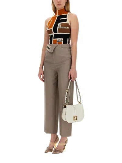 Fendi Ff Puzzle Pattern Top In Orange