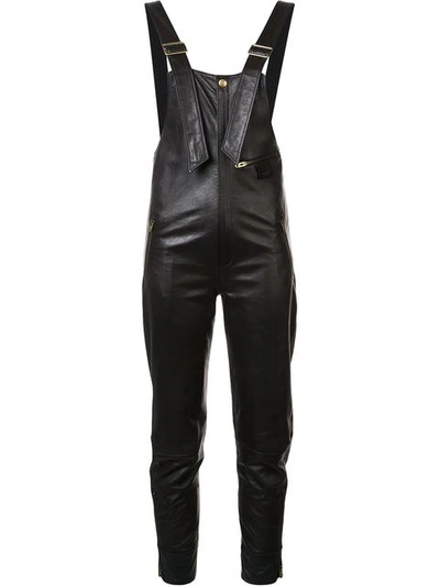 Shop Chloé Leather Biker Dungarees