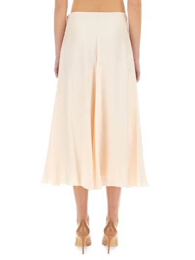 Fendi Light Pink Silk Skirt In Neutral