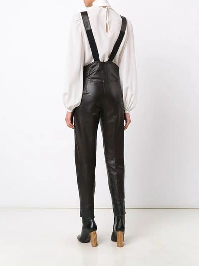 Shop Chloé Leather Biker Dungarees