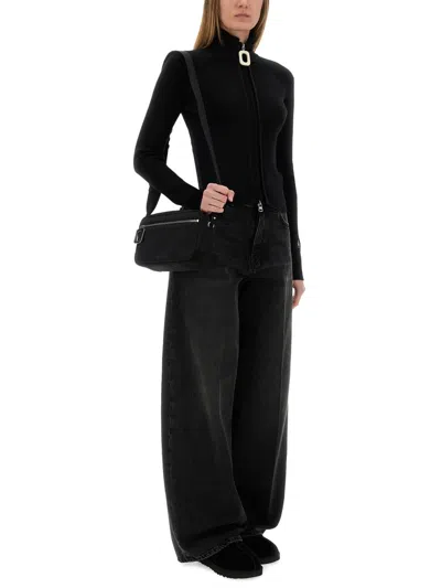 Jw Anderson J. W. Anderson Fitted Cardigan With Zipper In Black