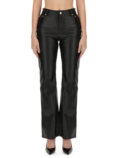Moschino Pantalon En Cuir In Black