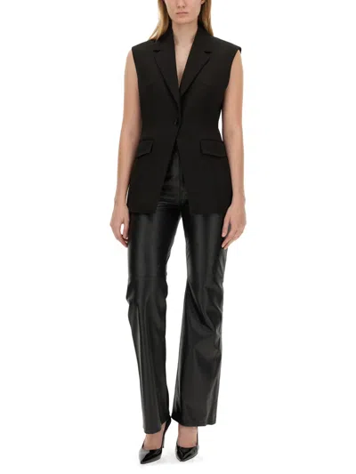 Moschino Pantalon En Cuir In Black