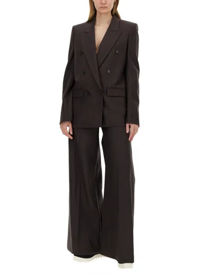 Stella Mccartney Flannel Flared Trousers In Brown