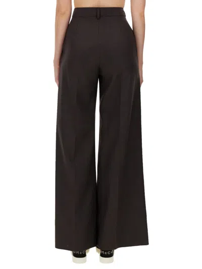 Stella Mccartney Flannel Flared Trousers In Brown