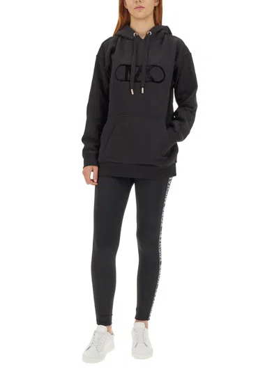 Michael Kors Flocked Logo Sweatshirt In Gray