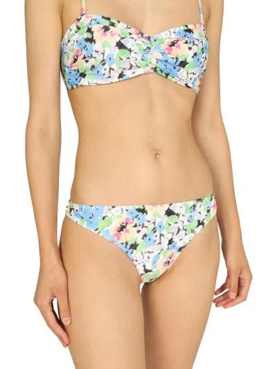 Ganni Women Floral Pattern Bikini Briefs In Blue