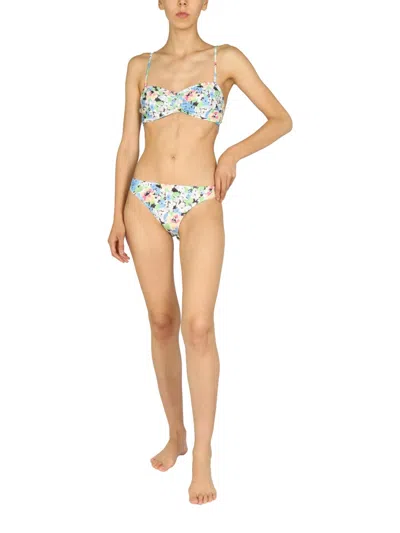 Ganni Women Floral Pattern Bikini Briefs In Blue