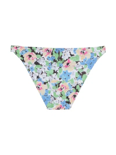 Ganni Women Floral Pattern Bikini Briefs In Blue