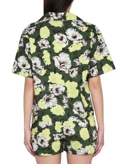 Msgm Cotton Shirt In Green