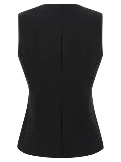 Max Mara Fornovo Sleeveless V-neck Tailored Gilet In Black