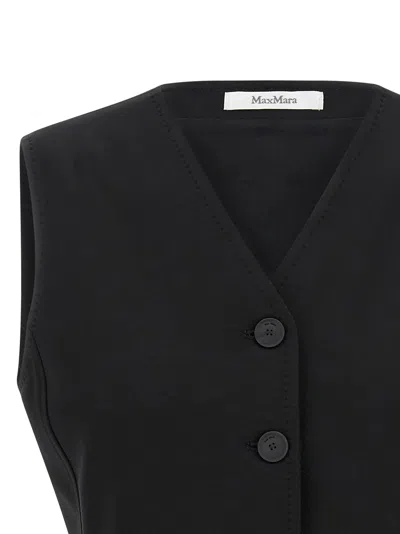 Max Mara Fornovo Sleeveless V-neck Tailored Gilet In Black
