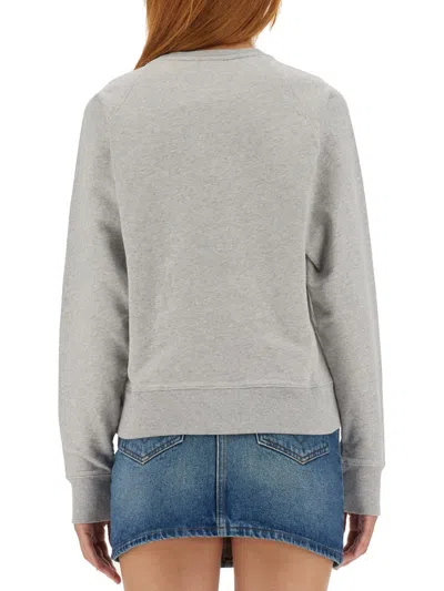 Maison Kitsuné Campus Fox Print Sweatshirt In Gray