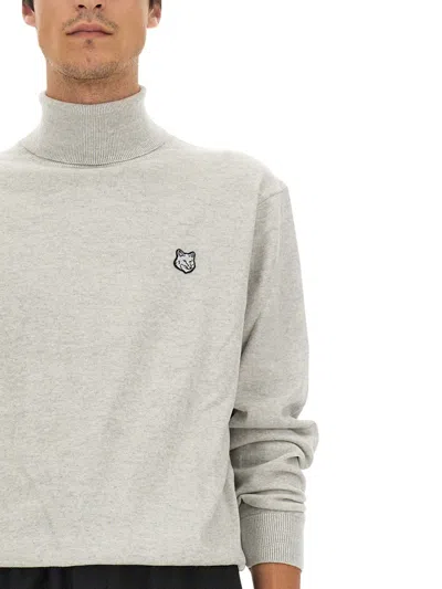 Maison Kitsuné Fox Patch Jersey In Gray