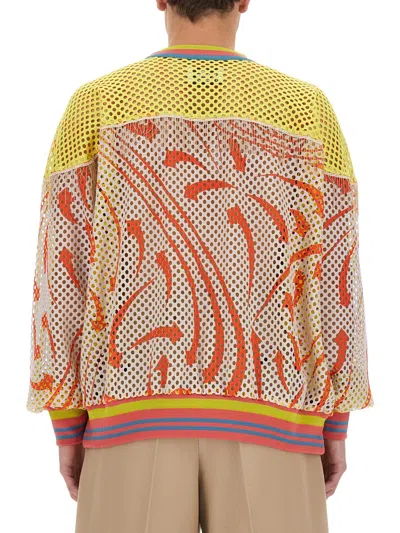 Vivienne Westwood Oversize Mesh Knit Sweater In Yellow