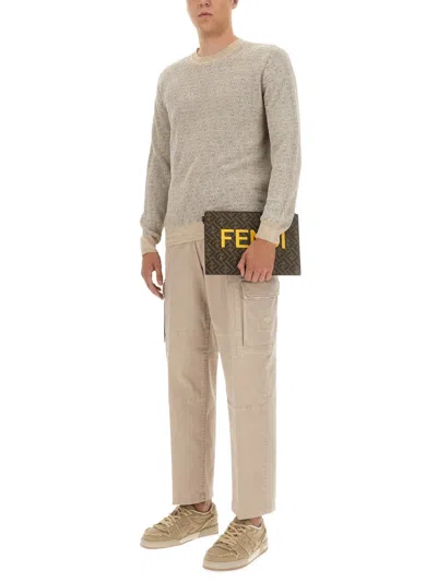 Fendi Gabardine Pants In Gray