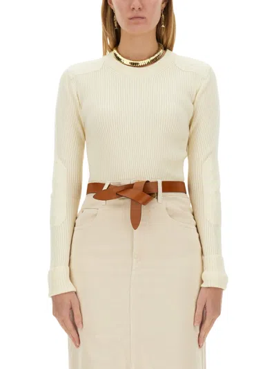 Isabel Marant Étoile Gabyne Round Neck Sweater In Neutral