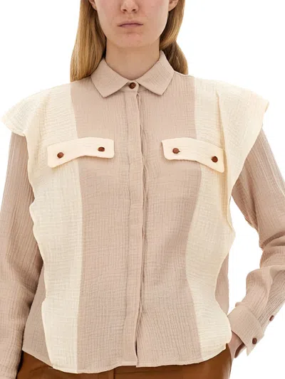 Alysi Garza Long Sleeved Shirt In Brown