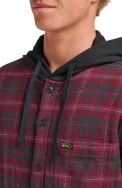 Quiksilver Men's Sandbar Hooded Flannel Shirt In Red