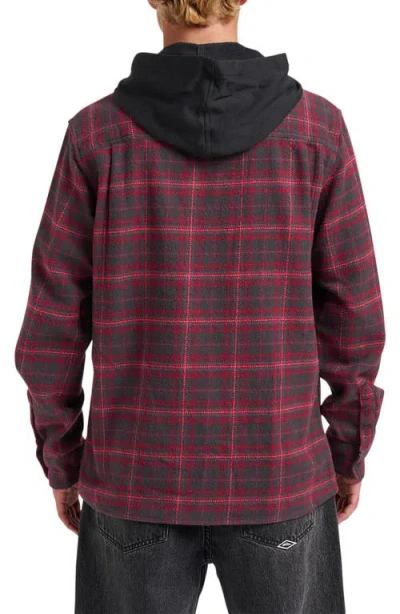 Quiksilver Men's Sandbar Hooded Flannel Shirt In Red