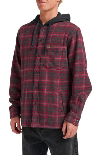 Quiksilver Men's Sandbar Hooded Flannel Shirt In Red