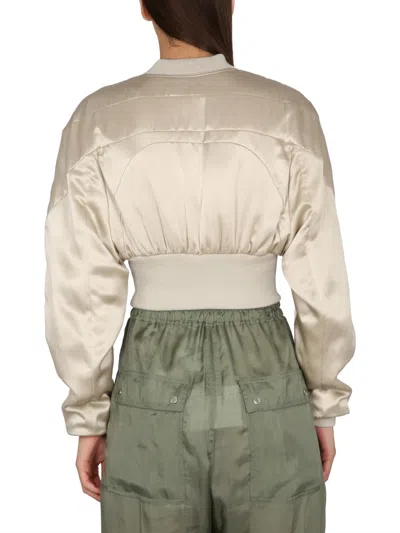 Rick Owens Off-white Girded Bomber Jacket In Neutral