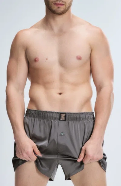 Savage X Fenty Savage X Satin Boxers In Gray