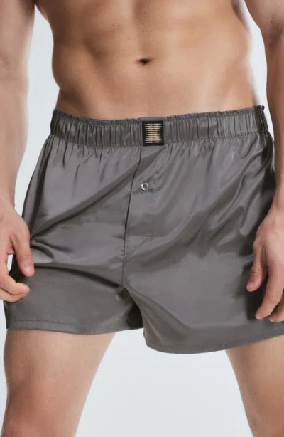 Savage X Fenty Savage X Satin Boxers In Gray
