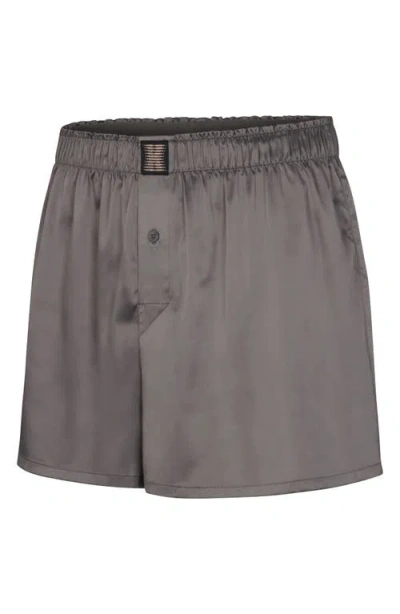 Savage X Fenty Savage X Satin Boxers In Gray