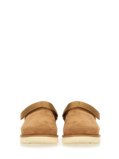 Ugg Slip-on Suede Clogs With Strap In Brown