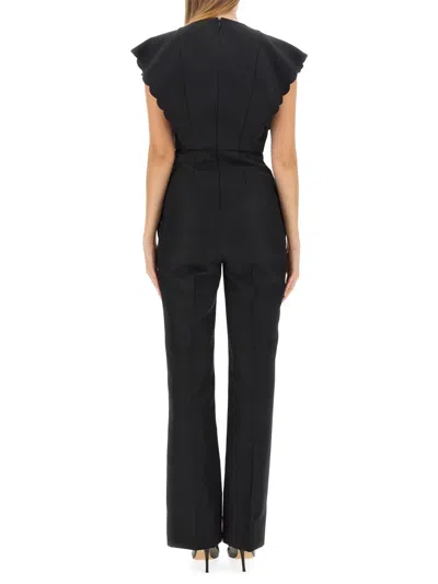 Philosophy Di Lorenzo Serafini Tailored Waist Flare Jumpsuit In Black