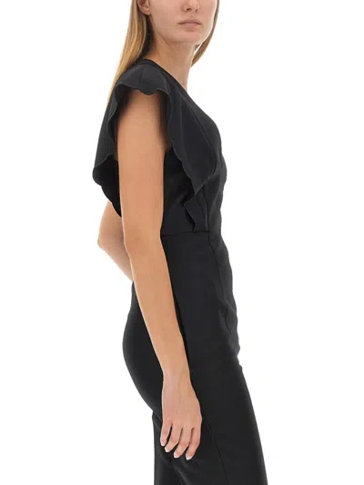 Philosophy Di Lorenzo Serafini Tailored Waist Flare Jumpsuit In Black