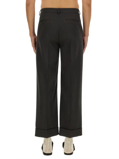 Valentino Garavani Charcoal Wool Pant In Black