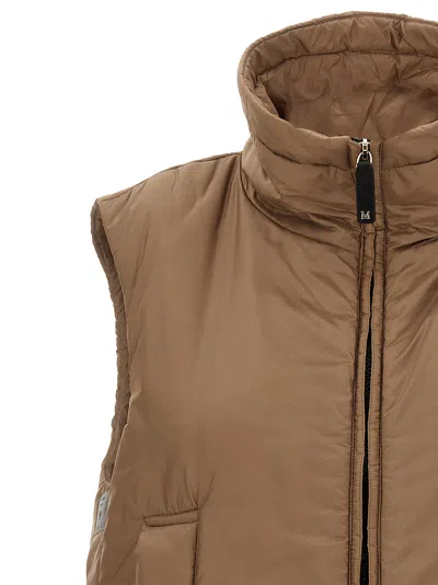 Max Mara The Cube Water-resistant Technical Canvas Gilet In Brown