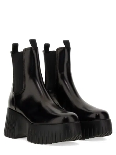 Hogan Ankle Boots In Brushed Leather