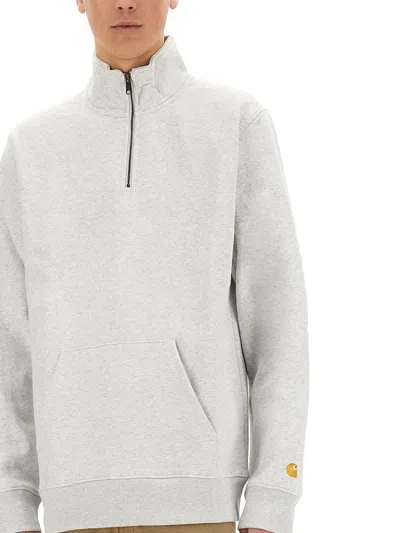 Carhartt Chase Half-zip Sweatshirt In Gray