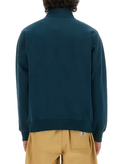 Carhartt Chase Cotton Blend Hoodie In Blue