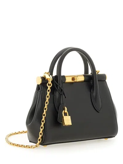 Dolce & Gabbana Women Marlene Leather Handbag With Logo Print In Multi