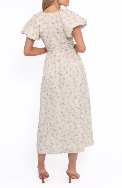 Petal And Pup Petal & Pup Kathleen Puff Sleeve Tie Front Maxi Dress In White