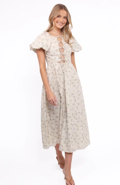 Petal And Pup Petal & Pup Kathleen Puff Sleeve Tie Front Maxi Dress In White