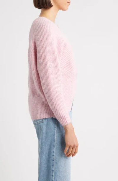 Hatley Crove Twist Front Raglan Sleeve Sweater In Pink