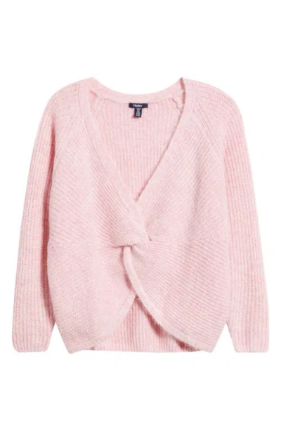 Hatley Crove Twist Front Raglan Sleeve Sweater In Pink