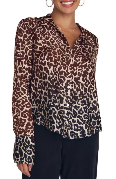 Bella Dahl Ombré Leopard Print Button-up Shirt In Animal Print