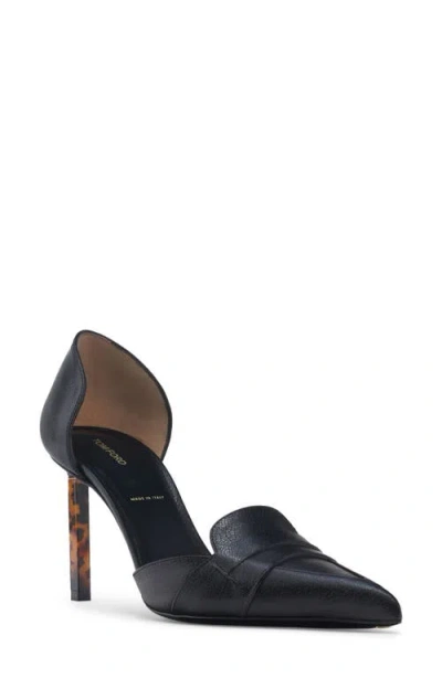 Tom Ford Black Leather High Heel Pumps In Black
